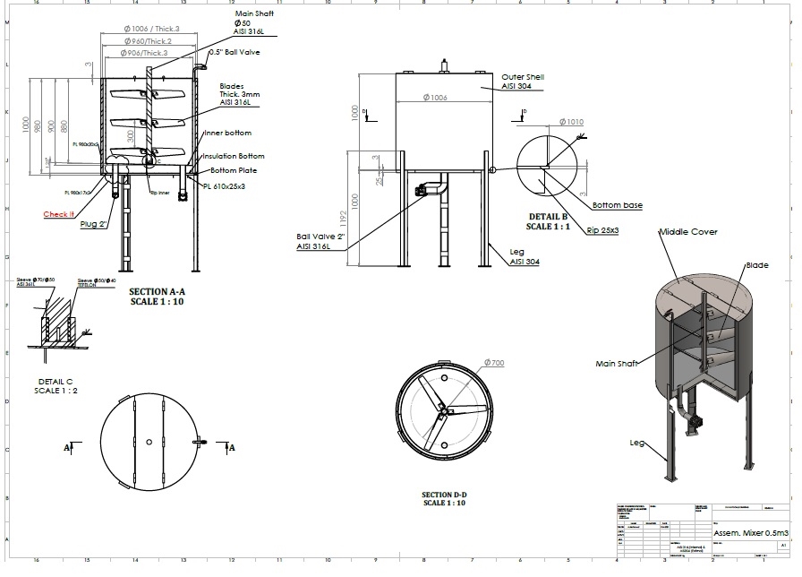 不锈钢搅拌罐模型